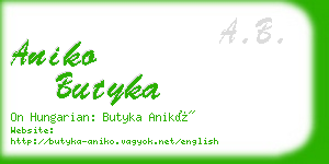 aniko butyka business card